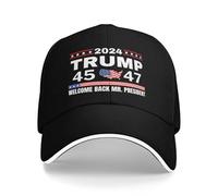 Welcome Back Mr President Baseball Cap Trump Won 45 47 Snapback Hat Black