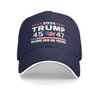 Welcome Back Mr President Baseball Cap Trump Won 45 47 Snapback Hat Navy Blue