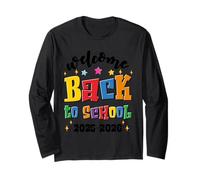Welcome Back School Shirt Graduation Cap Pencil Book Fun Long Sleeve T-Shirt