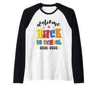 Welcome Back School Shirt Graduation Cap Pencil Book Fun Raglan Baseball Tee