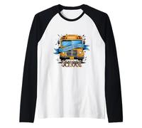 Welcome Back School Shirt Stack Apple Cute Books Pencil Fun Raglan Baseball Tee
