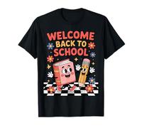 Welcome Back to School Cute Book Pencil Happy First Day Kids T-Shirt