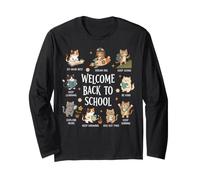 Welcome Back to School Cute Cat Student Motivation Long Sleeve T-Shirt