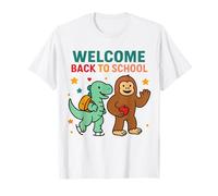 Welcome back to school Happy Bigfoot Cute Dinosaur 3 Rex T-Shirt