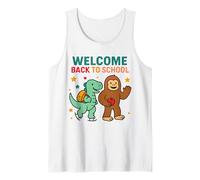 Welcome back to school Happy Bigfoot Cute Dinosaur 3 Rex Tank Top