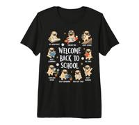 Welcome Back to School Pug Lover Motivational Design Premium T-Shirt