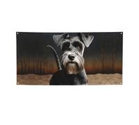 Welcome Banners Party Flag Photography Backdrop Background Banner Animal Schnauzer Dog Sign Photo Props Banner for Fence Birthday Garden Party Supplies Favors Wall Decor Flag 71 x 35 Inch