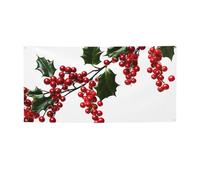 Welcome Banners Party Flag Photography Backdrop Background Banner Holly Berry Branches Sign Photo Props Banner for Fence Birthday Garden Party Supplies Favors Wall Decor Flag 71 x 35 Inch