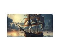 Welcome Banners Party Flag Photography Backdrop Background Banner Nautical Sailboat Sign Photo Props Banner for Fence Birthday Garden Party Supplies Favors Wall Decor Flag 71 x 35 Inch