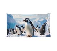 Welcome Banners Party Flag Photography Backdrop Background Banner Penguins Sign Photo Props Banner for Fence Birthday Garden Party Supplies Favors Wall Decor Flag 70 x 35 Inch