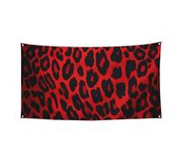 Welcome Banners Party Flag Photography Backdrop Background Banner Red Leopard Pattern Sign Photo Props Banner for Fence Birthday Garden Party Supplies Favors Wall Decor Flag 70 x 35 Inch