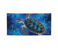 Welcome Banners Party Flag Photography Backdrop Background Banner Sea Turtle-Blue Sign Photo Props Banner for Fence Birthday Garden Party Supplies Favors Wall Decor Flag 47 x 24 Inch