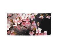 Welcome Banners Party Flag Photography Backdrop Background Banner Tempting Cherry Blossoms Sign Photo Props Banner for Fence Birthday Garden Party Supplies Favors Wall Decor Flag 47 x 24 Inch