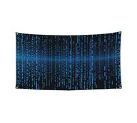 Welcome Banners Party Flag Photography Backdrop Background Banner The Blue Binary Matrix Sign Photo Props Banner for Fence Birthday Garden Party Supplies Favors Wall Decor Flag 70 x 35 Inch