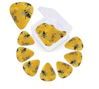 Welcome Bees Guitar Picks 12 Pack 3 Different Thickness Celluloid Guitar Plectrums with Guitar Pick Storage Box Personalized Guitar Pick for Acoustic Guitar Picks