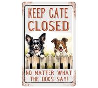 Welcome dog gate sign, Dog on Premises Outdoor Sign, keep gate closed dog sign house, farmhouse please close gate tin sign 8x12 inches