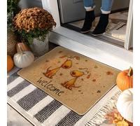 Welcome Dogs Doormat, Beige Animal Friendly Outdoor & Indoor Mat for Fall Decor, Rubber Waterproof Non-Slip Dust Control Entry Mats, Easy to Clean 29x17 Inch
