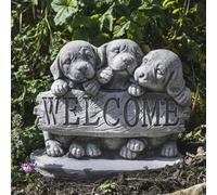 Welcome Dogs' Stone Cast Garden Ornament