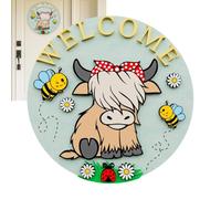 Welcome Door Sign | Rustic and Creative Wooden Sign - Festive Hanging Decorations for Window Seasons Holidays Christmas Easter Home Indoor Opening
