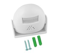 Welcome Doorbell Infrared Sensor for Home and Office Entry Areas | Plastic White Unit, 4-6m Range, 1.5m-2.5m Install Height, Adhesive, Stand, Screw Mount