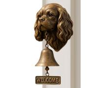 Welcome Doorbells with Dog Motif, Rustic Vintage Decorative Wall Mounted Bell - Wall Decoration with Dog Head Bell for Entrance, Stem, Garden Land, Living Area