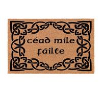 Welcome Doormat Coco Coir Door Mat Gift Cead Mile Failte Celtic Border A Thousand Welcomes Irish Welcome (30" x 18")
