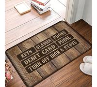 Welcome Doormat Outdoor Entrance Hello Keys Glasses Phone Debit Card & Purse Turn Off Iron & Stove Mat Positive Doormat Indoor Door Mats for Entryway (Size : 40X60CM)