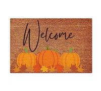 Welcome Doormat Thanksgiving Hello Pumpkin Fall Door Mats,Outdoor Autumn Front Door Mat,Porch Home Halloween Doormats Décor,Rustic Farmhouse Indoor Kitchen Entrance Non Slip Rugs (A-3, 60x40cm)