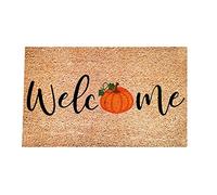 Welcome Doormat Thanksgiving Hello Pumpkin Fall Door Mats,Outdoor Autumn Front Door Mat,Porch Home Halloween Doormats Décor,Rustic Farmhouse Indoor Kitchen Entrance Non Slip Rugs (G-D, 60x40cm)