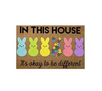 Welcome Easter Rabbits Decorative Doormat 16 X 23.6 Inch, Non-slip And Washable Doormat Rubber Back Door Mat Rugs For Indoor Outdoor