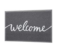 Welcome Entrance Lettered PVC Door Mat Indoor Non Slip Rubber Dirt Trap Absorbent Washable Floor(Grey,60x90cm)