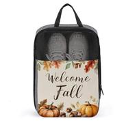 Welcome Fall Pumpkins Acorns Shoe Bag for Travel Daily Use Anti-dust Storage Carrier Golf Shoe Pouch