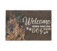Welcome Flannel German Shepherd Dog Indoor Gym Personalised Bath Doormat (40 x 60 cm)