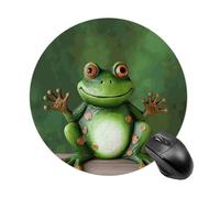 Welcome Frog Gaming Mouse Pad Funny Mousepad with Non-Slip Rubber Base Cute Mouse Pads for Desk for Women Small Portable Mouse Mat for Laptop Mini Computer Mousepads 7.8x7.8 Inches