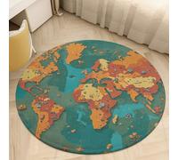 Welcome Front Door Mat Entryway Door Mat Indoor/Outdoor Rust World Map Coral Velvet Small Rugs Bathroom Non-Slip Mat Absorbent Mat for Kitchen Hallway 80 * 80cm