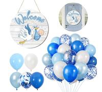 Welcome Home Baby Boy Welcome Home Decorations Baby Shower Decorations Its a Boy 2 Sizes of Balloons + 1 Door Sign Gender Reveal The Door Plate Suitable for Baby Baptismal Porch Party Supplies
