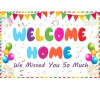 Welcome Home Banner Backdrops, Welcome Home Sign We Missed You so Much Decorations for Housewarming Homecoming Hospital Military Army Theme Deployment Return Home Baby Shower Party 6 * 4ft