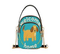 Welcome Home Cute Cartoon Dog trendy womens crossbody purse with multi pockets handbag for women for running