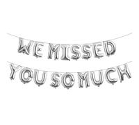Welcome Home Decorations We Missed You So Much Banner Balloons for Army Military Theme Deployment Return Home Welcome Back Family Party Decorations (WE MISSED YOU SO MUCH Silver)