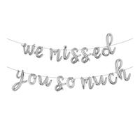 Welcome Home Decorations We Missed You So Much Banner Balloons for Army Military Theme Deployment Return Home Welcome Back Family Party Decorations (L WE MISSED YOU SO MUCH Silver)