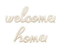 Welcome Home Foil Balloon - Cappuccino Satin Finish - 258 × 55 cm - Air Fill - Includes Straw & 3m Ribbon
