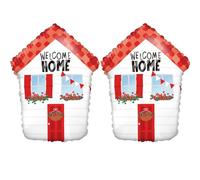Welcome Home Foil Balloon, House Shaped Mylar Balloon for Housewarming, Moving Party, New Home Decorations, Welcome Back Celebration Supplies/Family Reunion Decorations