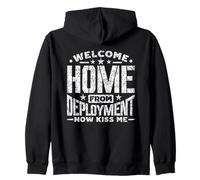 Welcome Home From Deployment Now Kiss Me Soldier Homecoming Zip Hoodie