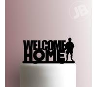 Welcome Home Soldier- Acrylic Cake Topper 5 Inch Width/Orange