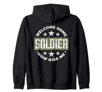 Welcome Home Soldier Now Kiss Me Use Homecoming Zip Hoodie