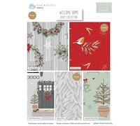 Welcome Home-Victoria Louise Christmas Fat Quarters Bundle of 5 pcs Fabrics (45cm x 55cm). 100% Cotton. Ideal for Crafts, Patchwork, and Dressmaking (Wreath)