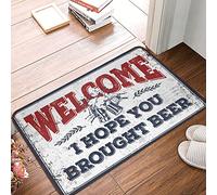 Welcome I Hope You Brought Beer - Bathroom Mat Small Room Decor Skull