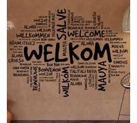 Welcome in Different Languages Wall Sticker Living Room Hello Welcome Quote Family Words Wall Decal Vinyl Decor Murals 116X71CM