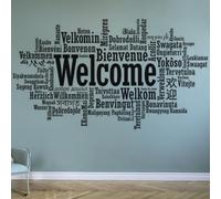 Welcome in Different Languages Wall Sticker Living Room Hello Welcome Quote Family Words Wall Decal Vinyl Decor Murals 116X70CM