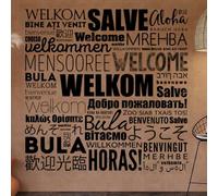 Welcome in Different Languages Wall Sticker Living Room Hello Welcome Quote Family Words Wall Decal Vinyl Decor Murals 110X110CM